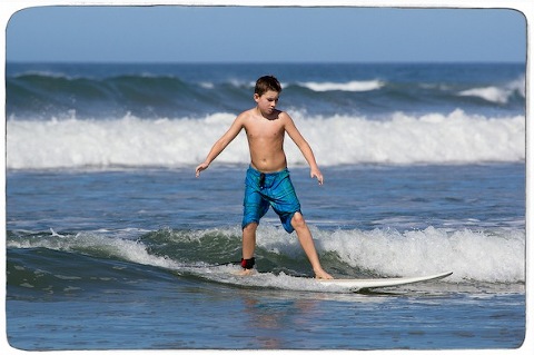 Surf lessons as an idea for families on vacation in Folly Beach.