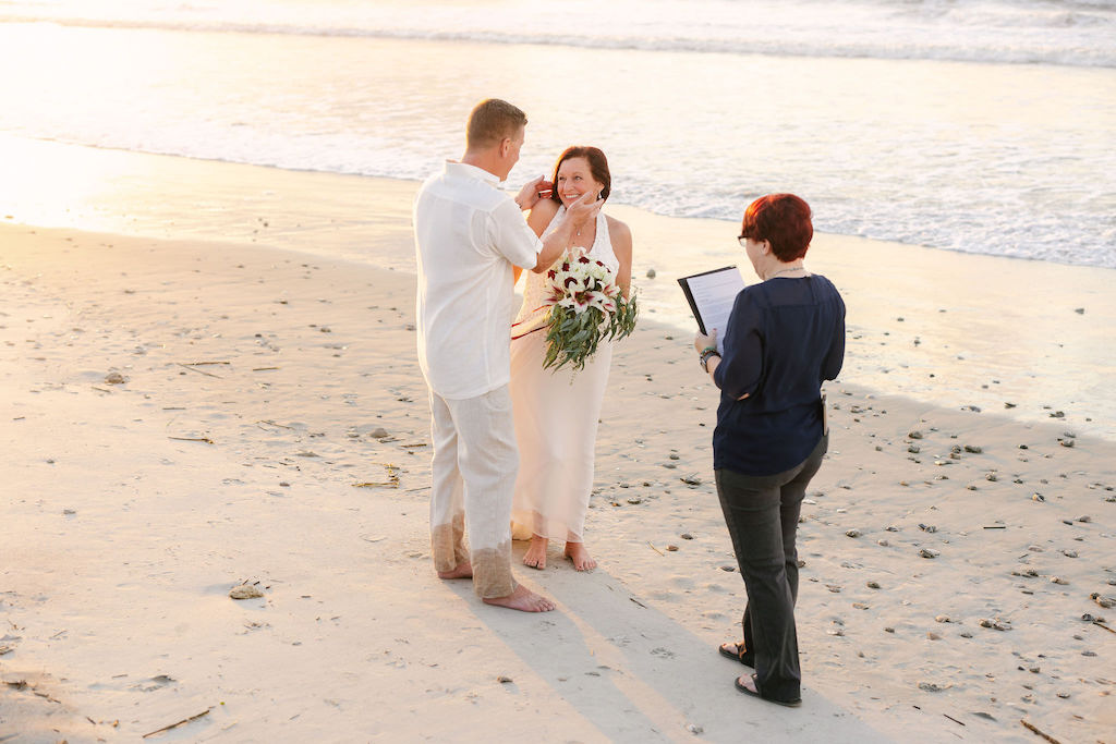 Intimate elopement ceremony on Folly Beach