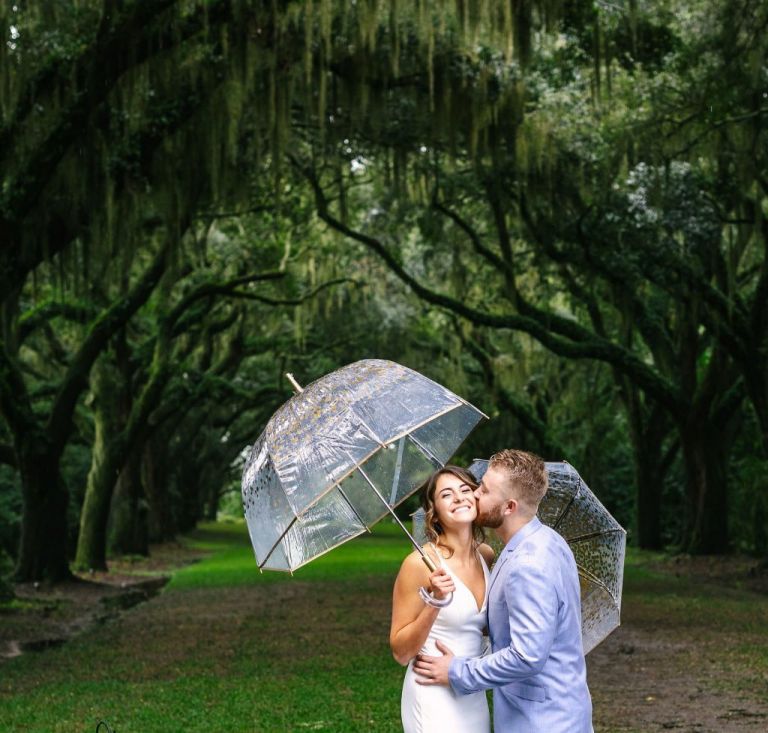 rainy wedding day portrait photography